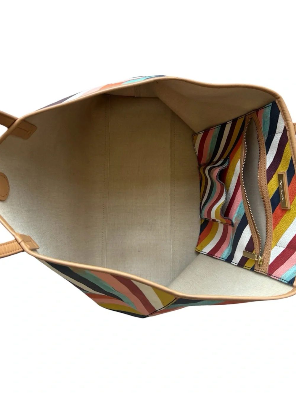 Tory Burch Multicolor Stripe Chevron Tote | Investment Luxury